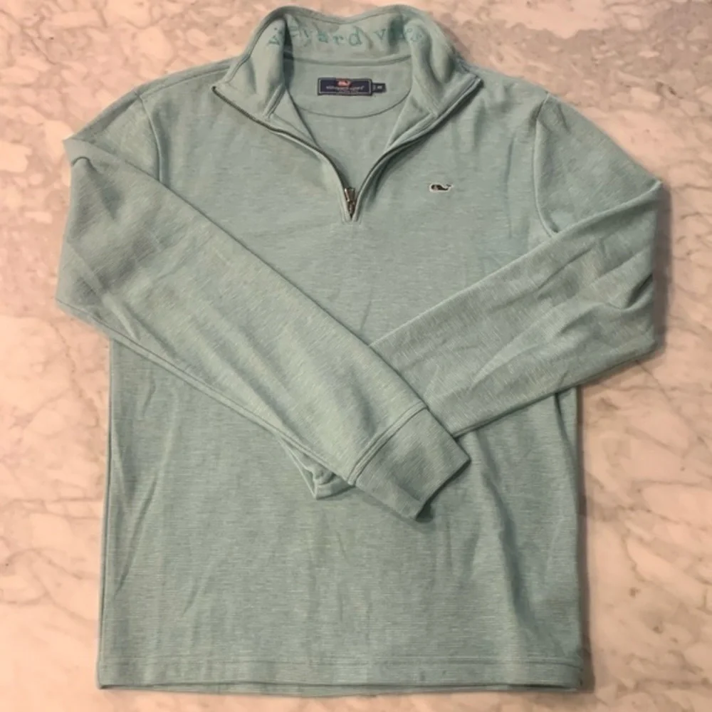 Vineyard vines saltwater 1/4 zip, lagoon tide, size XS